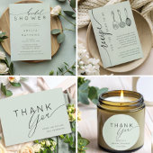 Minimal Green Bridal Shower Einladung