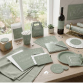 Modern Sage Green Baby Shower Elegant Script Einladung