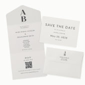 Minimal QR RSVP Wedding Card
