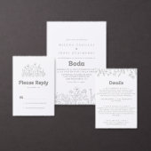 Minimaler Grauer Wildblumen-Alphabetischer Sitzpla Poster (Personalisiere diese Kollektion eines unabhängigen Creators.)