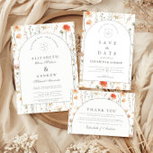 Minimale Wildblumen-Botanical-Hochzeit Save The Date
