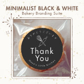 Minimalist Black Whisk Rolling Pin Danke Runder Aufkleber