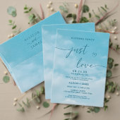 Minimalist Blue Sky Just Love Casual Elegance Begleitkarte (Personalisieren Sie die Kollektion dieses unabhängigen Creators. Test)