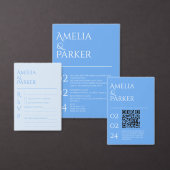 Minimalistisches blaues Hochzeitsticker-Etikett Etiketten (Personalisiere diese Kollektion eines unabhängigen Creators.)