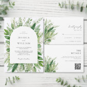 Minimalistisch Boho Greenery Wedding RSVP Karte (Personalisiere diese Kollektion eines unabhängigen Creators.)