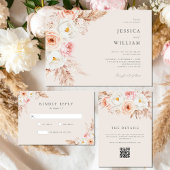Minimalistisch Boho Fall Floral Wedding Save The Date