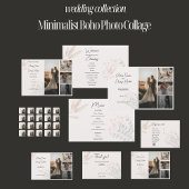 Minimalistisches Boho Foto Collage Wedding Menü