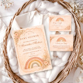 Minimalist Boho Rainbow Baby Shower Einladung