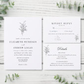 Minimalistische botanische Flora | Hochzeitsmenü Menükarte (Personalisiere diese Kollektion eines unabhängigen Creators.)