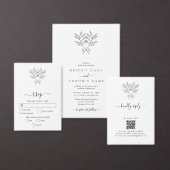 Minimalistische Botanische Rustikale Monogramm-Hoc Begleitkarte (Personalisiere diese Kollektion eines unabhängigen Creators.)