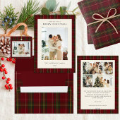 Klassisches rotes Karo-Weihnachten Geschenkpapier Set