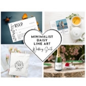 Moderne Daisy-Hochzeitsprogramme Flachkarte