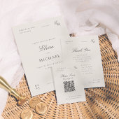 Minimalist Ivory Editorial Wedding RSVP Card Karte