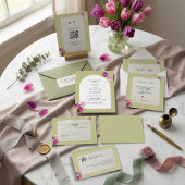 Minimale und schicke salbeigrüne Hochzeit Programm