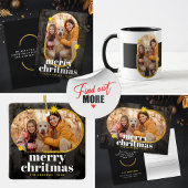 Minimalistisch Gold Glitzer Weihnachtsfamilie Runder Aufkleber