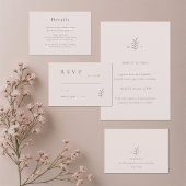 Minimalistische Blätter Rosa Schwarze Hochzeit Ein Einladung