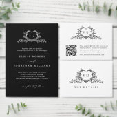 Minimalist Monogram Calligraphy Crest Wedding Tischnummer (Personalisiere diese Kollektion eines unabhängigen Creators.)