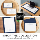 Minimalistisches Navyblau-Script-Zwei-Rahmen-Monog Post-it Klebezettel