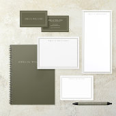 Elegant Minimalist Olive Green Two Border