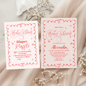 Minimalistische Pink Bow Doodle Kinderdusche Serviette