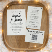 Minimalistische Retro-QR-Code-Hochzeit RSVP Karte