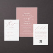 Dusty Rose Minimalistisch Script Foto Hochzeit Dankeskarte (Personalisiere diese Kollektion eines unabhängigen Creators.)