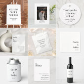 Minimalistisches Weißes Elegantes Hochzeitsszenari Runder Pappuntersetzer