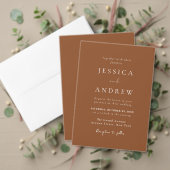 Minimalistische Terra Cotta & White Simple Wedding Save The Date (Personalisieren Sie die Kollektion dieses unabhängigen Creators. Test)