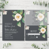 Minimalistische Blume White Camellia Hochzeit Einladung (Personalisiere diese Kollektion eines unabhängigen Creators.)
