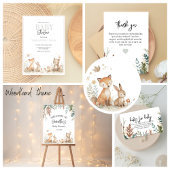 Minimalistic Woodland Animals Baby Shower Begleitkarte