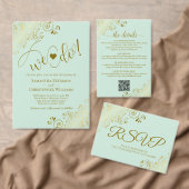 Gold Frills Elegant Neo Mint Green Wedding Einladung (Personalisiere diese Kollektion eines unabhängigen Creators.)