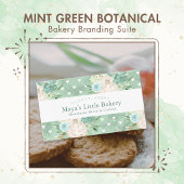 Mintgrüner Botanischer Leave a Review QR-Code Visitenkarte