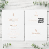 Moderne neutrale Hochzeitdetails QR-Code Begleitkarte (Personalisiere diese Kollektion eines unabhängigen Creators.)
