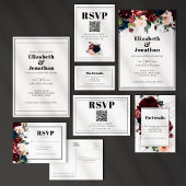 Elegant Dark Florals Dankeskarte