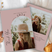 Moderner Minimal 2 Foto Beige Abschluss Dankeskarte