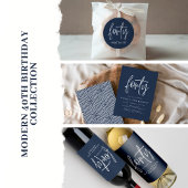 Modernes 40. Geburtstag einfach, stilvoll und eleg Weinetikett