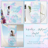 Modern Abstract Pastel Wedding Address