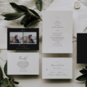 Einfache Einladung zur Hochzeit in Schwarz-Weiß