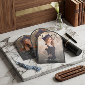 Modern Minimalist Photo Graduation Black Script  Ankündigung