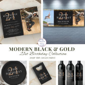 21. Geburtstag Black & Gold Sparkle Party Banner