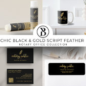 Chic Notary Life Black Gold Feather Modern Script Kaffeetasse