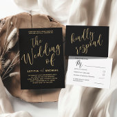 Moderne Black & Gold Script Cards & Geschenke Sockelschild