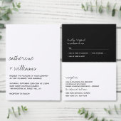 Modern Black & White Minimalist Script Wedding Einladung (Personalisiere diese Kollektion eines unabhängigen Creators.)