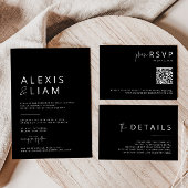 Moderne Schwarz-Weiß-Hochzeit Personalisiert Napki Serviette