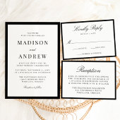 Modern Black Border Wedding Einladung