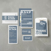 Modernes Blue Bold Typografy UAWG Wedding RSVP Karte