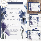 Blue Iris Blume Blue Modern Wedding Save The Date