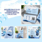 Moderne weiße blaue professionelle Reinigungsdiens Flyer