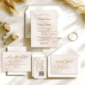 Rustic Elegant Boho Pampas Grass Wedding Dankeskarte