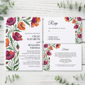 Boho Floral Mohn Handbemalte Hochzeit Einladung (Personalisiere diese Kollektion eines unabhängigen Creators.)